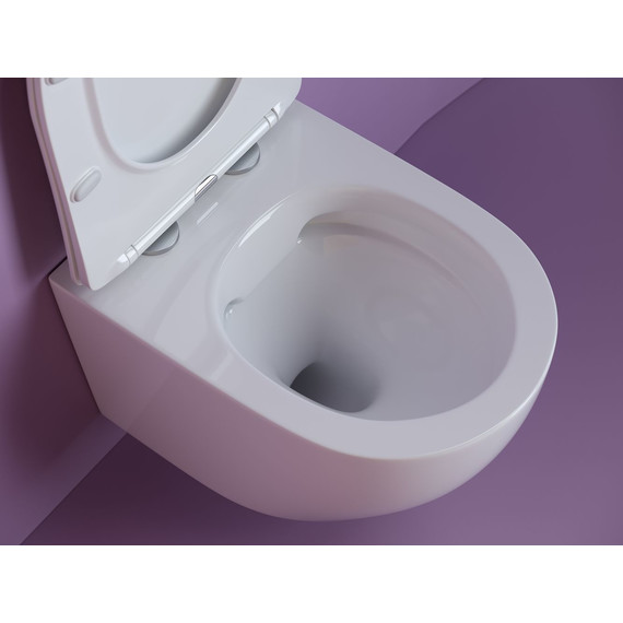 Унитаз подвесной безободковый Ceramicanova Uno Rimless CN11001 с крышкой микролифт, Цвет производителя: белый - фото 10