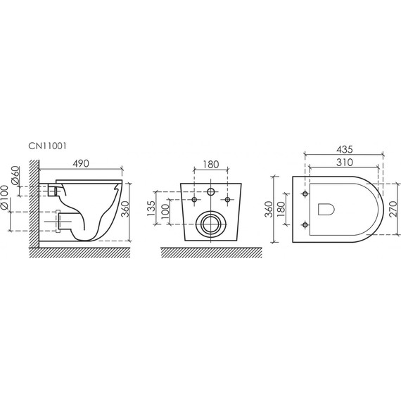 Унитаз подвесной безободковый Ceramicanova Uno Rimless CN11001 с крышкой микролифт, Цвет производителя: белый - фото 11