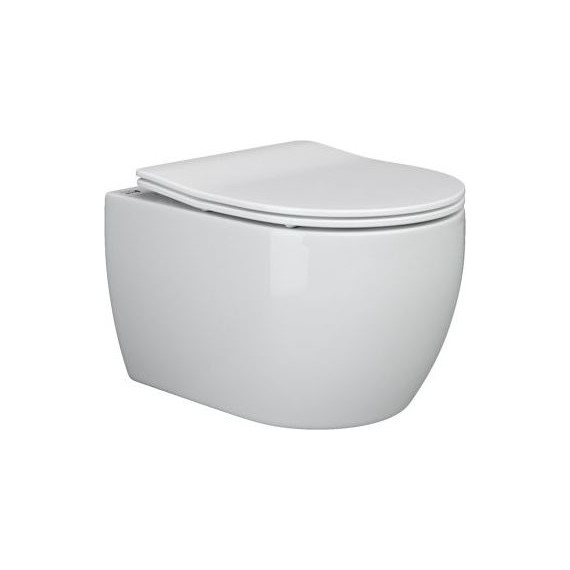 Унитаз подвесной безободковый Ceramicanova Play Rimless CN3001 (система смыва Торнадо) с крышкой микролифт, Цвет производителя: белый - фото 2