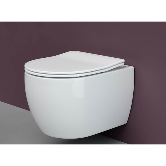 Унитаз подвесной безободковый Ceramicanova Play Rimless CN3001 (система смыва Торнадо) с крышкой микролифт, Цвет производителя: белый - фото 3