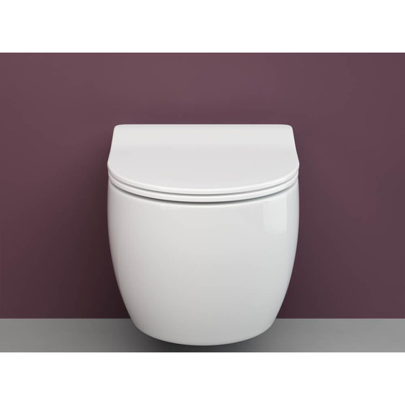 Унитаз подвесной безободковый Ceramicanova Play Rimless CN3001 (система смыва Торнадо) с крышкой микролифт, Цвет производителя: белый - фото 5