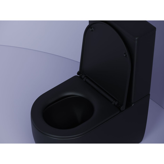Унитаз компакт Ceramicanova Metropol Rimless CN4001MB с крышкой микролифт, чёрный матовый - фото 4
