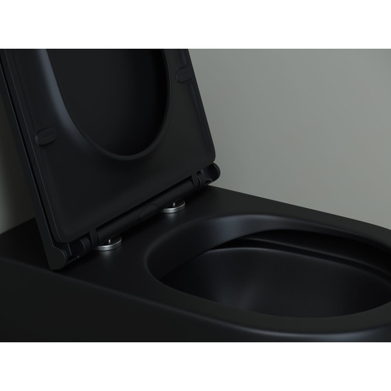 Унитаз компакт Ceramicanova Metropol Rimless CN4004MB с крышкой микролифт, чёрный матовый - фото 7