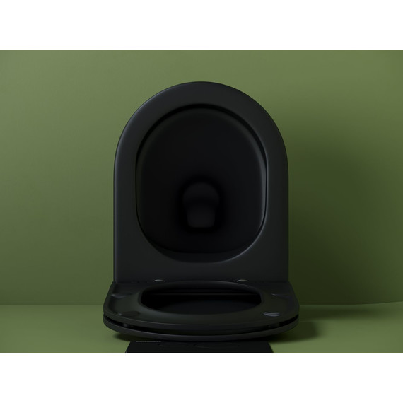 Унитаз подвесной безободковый Ceramicanova Ulma Rimless CN4006MB с крышкой микролифт, чёрный матовый, Цвет производителя: чёрный матовый - фото 5