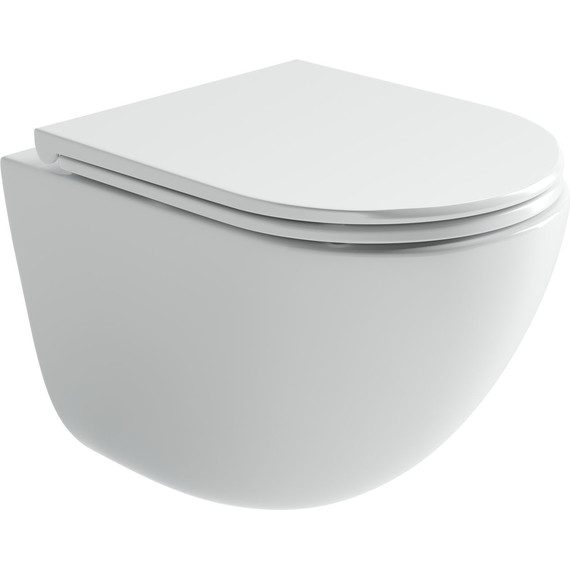 Унитаз подвесной безободковый Ceramicanova Vogue CN4008T (система смыва Торнадо) с крышкой микролифт, Цвет производителя: белый - фото 2