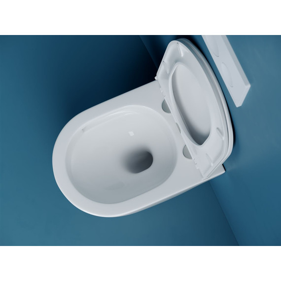 Унитаз подвесной безободковый Ceramicanova Vogue CN4008T (система смыва Торнадо) с крышкой микролифт, Цвет производителя: белый - фото 9