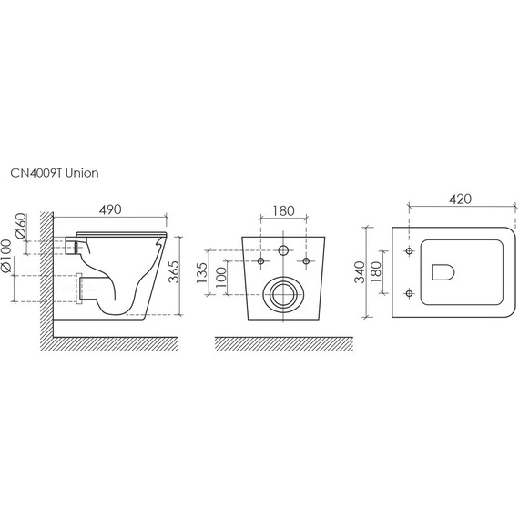 Унитаз подвесной безободковый Ceramicanova Union CN4009TMB (система смыва Торнадо) с крышкой микролифт, чёрный матовый, Цвет производителя: чёрный матовый - фото 8