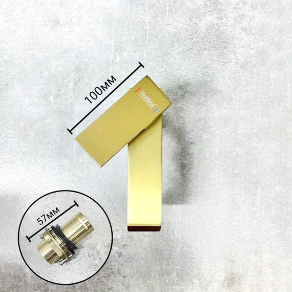 Душевой комплект Haiba: Душевая стойка HB24575-5 + смеситель для раковины HB10575-5, цвет золото - фото 19