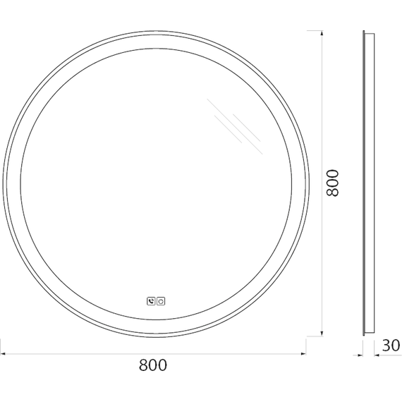 Зеркало BelBagno 80 см SPC-RNG-800-LED-TCH-PHONE - фото 9