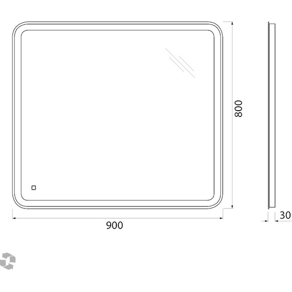 Зеркало BelBagno SPC-MAR-900-800-LED-TCH 90 см - фото 9