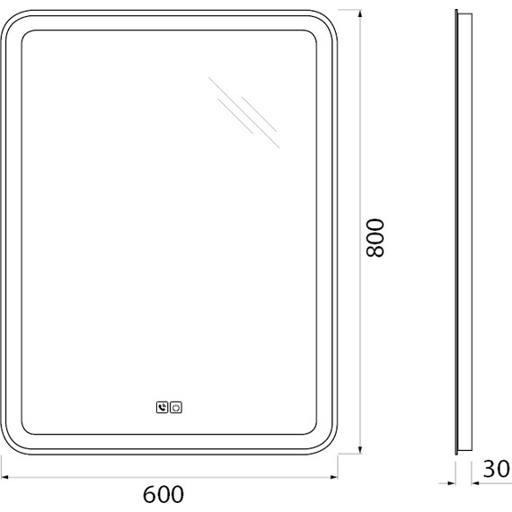 Зеркало BelBagno 60х80 см SPC-MAR-600-800-LED-TCH-PHONE - фото 9