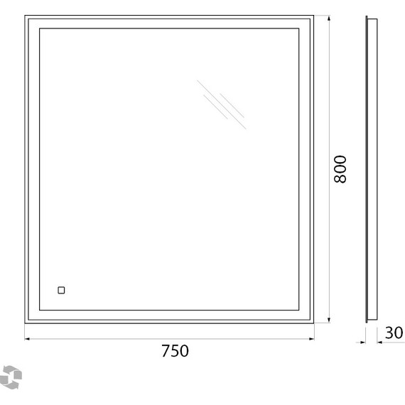 Зеркало BelBagno SPC-GRT-750-800-LED-TCH 75 см - фото 9