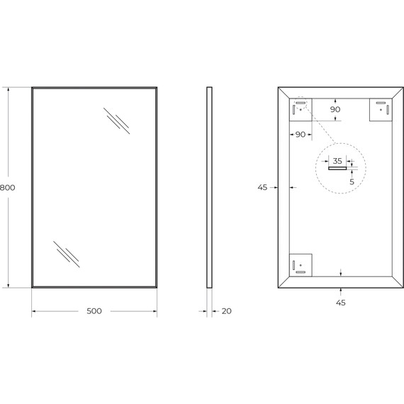 Зеркало BelBagno 50х80 см SPC-AL-500-800 - фото 8