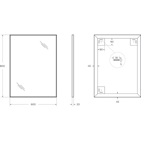 Зеркало BelBagno 60х80 см SPC-AL-600-800 Nero - фото 11
