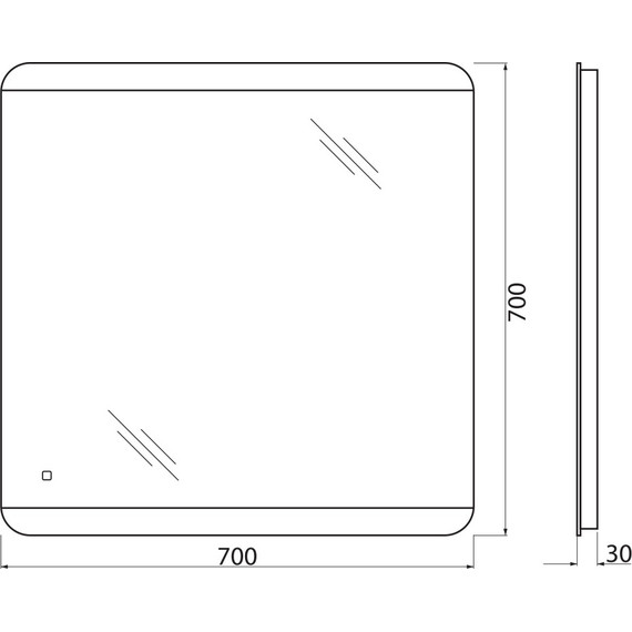 Зеркало BelBagno SPC-CEZ-700-700-LED-TCH 70 см - фото 10