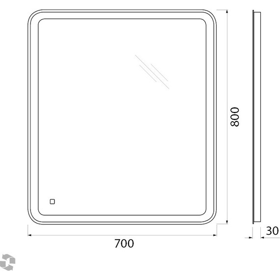 Зеркало BelBagno SPC-MAR-700-800-LED-TCH 70 см - фото 9