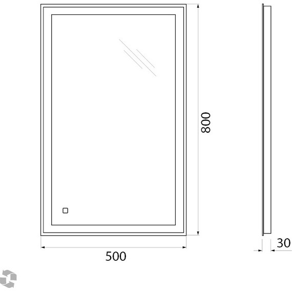Зеркало BelBagno SPC-GRT-500-800-LED-TCH 50 см - фото 9