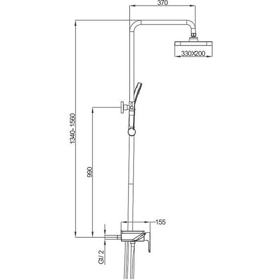 Душевая стойка Gappo G96 G2496-19, оружейная сталь, Цвет производителя: оружейная сталь - фото 31