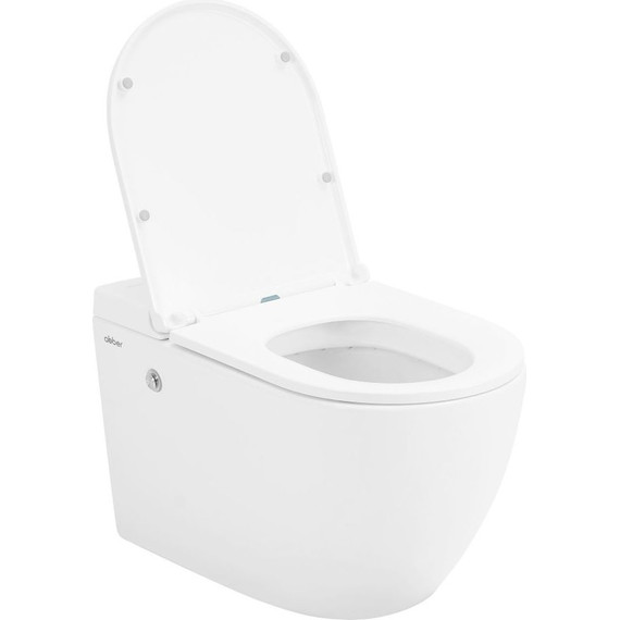 Унитаз подвесной безободковый с импульсным смывом Abber Bequem AC1108P с крышкой микролифт, белый - фото 2