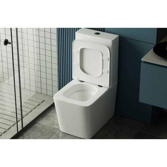 Унитаз-компакт безободковый Abber Rechteck AC1210T с крышкой микролифт, белый (система смыва Торнадо), Цвет производителя: белый - фото 11