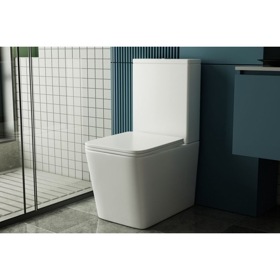 Унитаз-компакт безободковый Abber Rechteck AC1210T с крышкой микролифт, белый (система смыва Торнадо), Цвет производителя: белый - фото 10