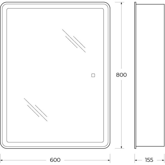 Зеркало-шкаф BelBagno 60 см SPC-MAR-600/800-1A-LED-TCH - фото 13