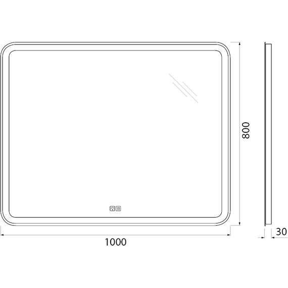 Зеркало BelBagno 100x80 см SPC-MAR-1000-800-LED-TCH-WARM - фото 9