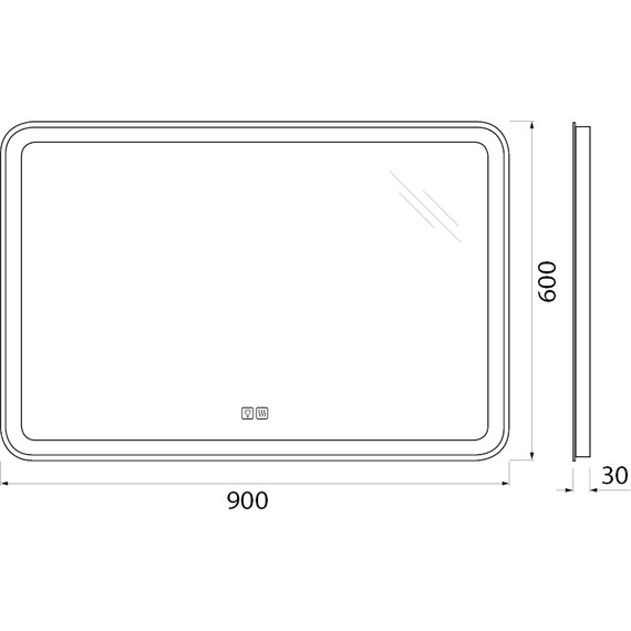 Зеркало BelBagno 90x60 см SPC-MAR-900-600-LED-TCH-WARM - фото 9