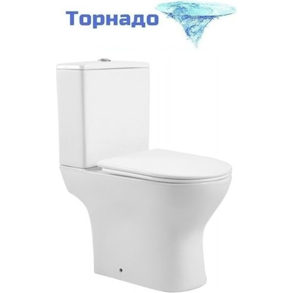 Унитаз-компакт Aquatek Леон AQ2785T-00 с тонкой крышкой микролифт (система смыва Торнадо) - фото 