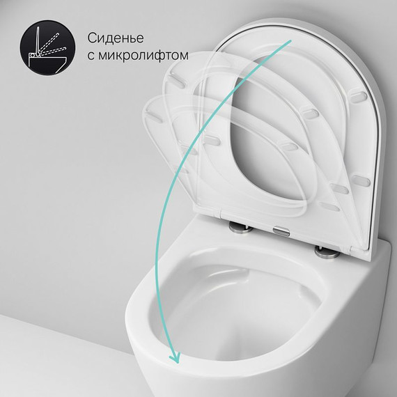 Унитаз подвесной безободковый Am.Pm Sense C741701SC с крышкой микролифт - фото 9