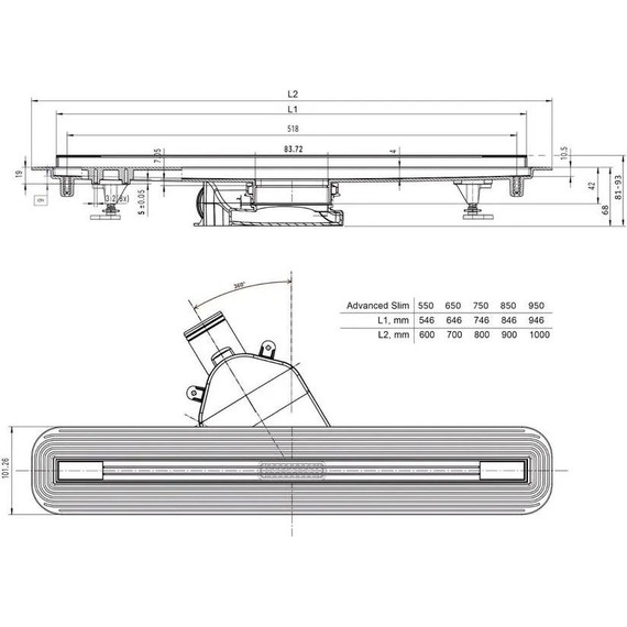 Трап Bettoserb Advanced Slim 850 13600035 - фото 6