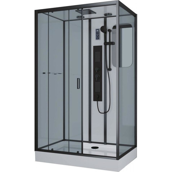 Гидробокс Niagara 120x80 см NG-6912-01GQL BLACK, чёрный/тонированное - фото 