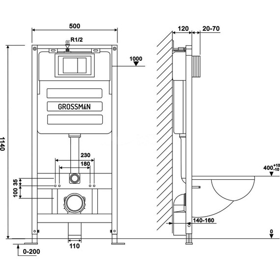 Инсталляция для унитаза Grossman 900.K31.01.000 - фото 14