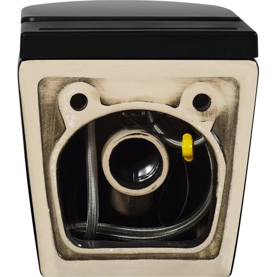 Унитаз подвесной безободковый с импульсным смывом Abber Bequem AC1108PMB с крышкой микролифт, чёрный - фото 5