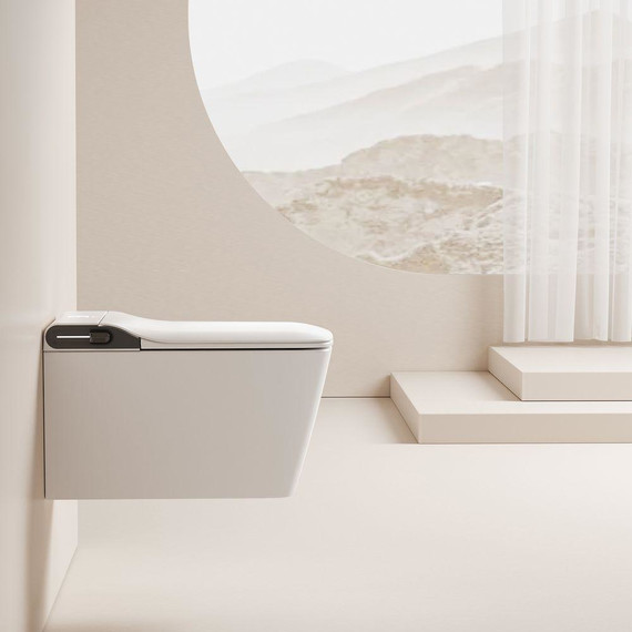 Электронный импульсный унитаз-биде Abber Rechteck AC1215S с крышкой микролифт - фото 4