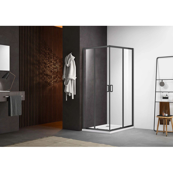 Душевое ограждение Aquatek 90x90 см AQ ARI KV 09020GM, оружейная сталь/прозрачное - фото 4