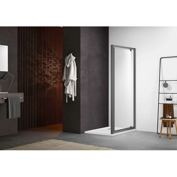 Душевая дверь Aquatek 90 см AQ ARI PI 09020GM, оружейная сталь/прозрачное - фото 4