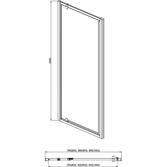 Душевая дверь Aquatek 100 см AQ ARI PI 10020GM, оружейная сталь/прозрачное - фото 5