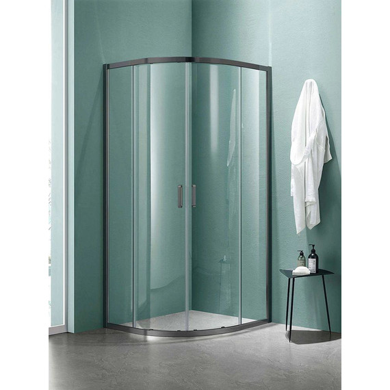 Душевое ограждение Aquatek 90x90 см AQ ARI RO 09020GM, оружейная сталь/прозрачное - фото 