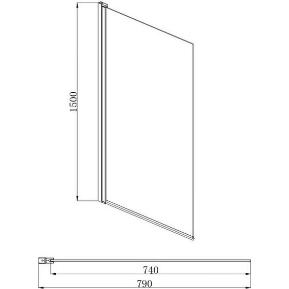 Шторка для ванны Aquatek 80 см AQ DEL SBA 08015GM, оружейная сталь/прозрачное - фото 4