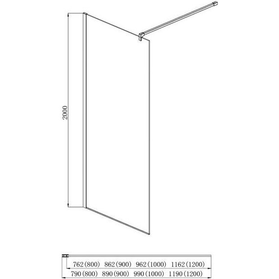 Душевая перегородка Aquatek Walk in 80 см AQ WIW 08020GM (стекло 8 мм) оружейная сталь/прозрачное - фото 4