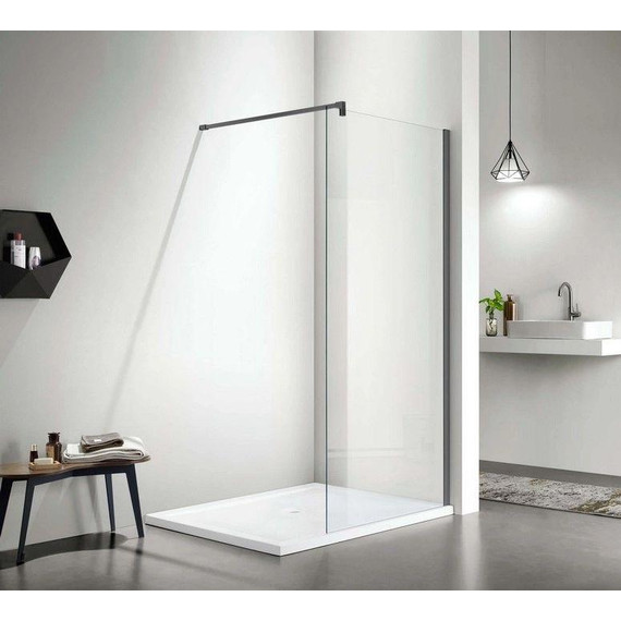 Душевая перегородка Aquatek Walk in 100 см AQ WIW 10020GM (стекло 8 мм) оружейная сталь/прозрачное - фото 