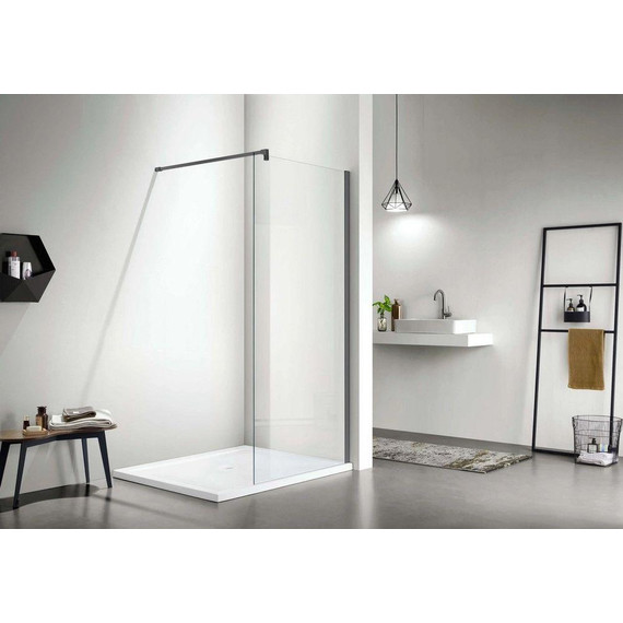 Душевая перегородка Aquatek Walk in 90 см AQ WIW 09020GM (стекло 8 мм) оружейная сталь/прозрачное - фото 3