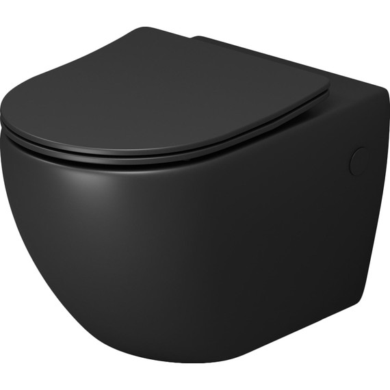 Унитаз подвесной безободковый Grossman GR-4411BMSQ с крышкой микролифт, чёрный матовый (Система смыва торнадо), Цвет производителя: чёрный матовый - фото 2