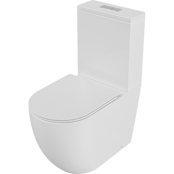 Унитаз-компакт безободковый Grossman GR-4494SQ с крышкой микролифт (Система смыва торнадо), Цвет производителя: белый - фото 2