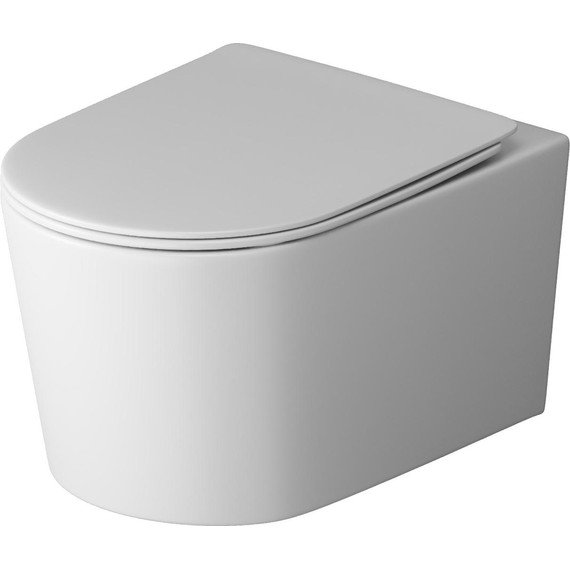 Унитаз подвесной безободковый Grossman GR-4499MSQ с крышкой микролифт, белый матовый (Система смыва торнадо), Цвет производителя: белый матовый - фото 2