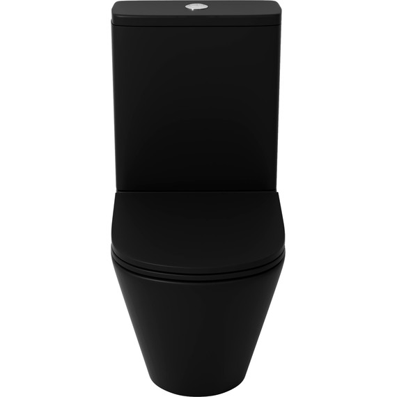 Унитаз-компакт безободковый Grossman GR-4449BMSQ с крышкой микролифт, чёрный матовый (Система смыва торнадо), Цвет производителя: чёрный матовый - фото 3