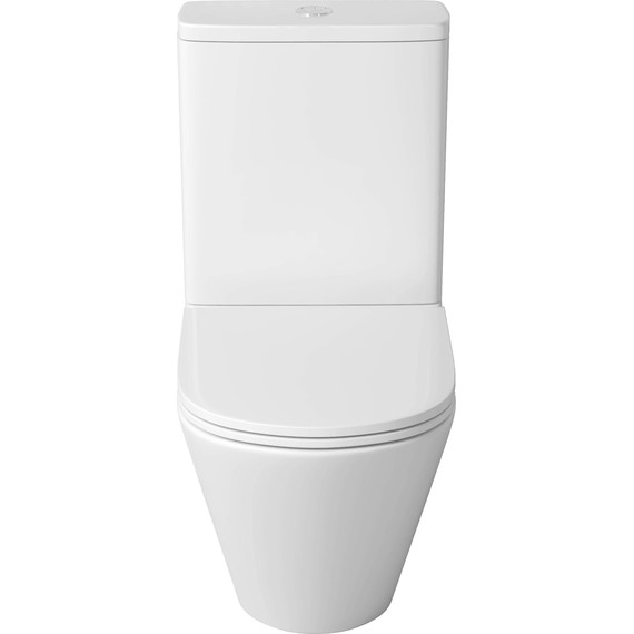 Унитаз-компакт безободковый Grossman GR-4449SQ с крышкой микролифт (Система смыва торнадо), Цвет производителя: белый - фото 3