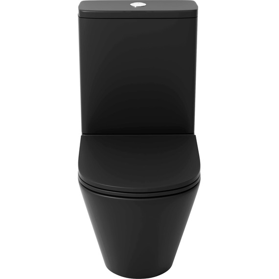 Унитаз-компакт безободковый Grossman GR-4450BMSQ с крышкой микролифт, чёрный матовый (Система смыва торнадо), Цвет производителя: чёрный матовый - фото 3