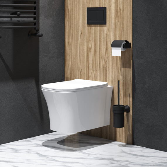 Унитаз подвесной безободковый Grossman Style GR-4474S с крышкой микролифт, белый глянцевый - фото 5